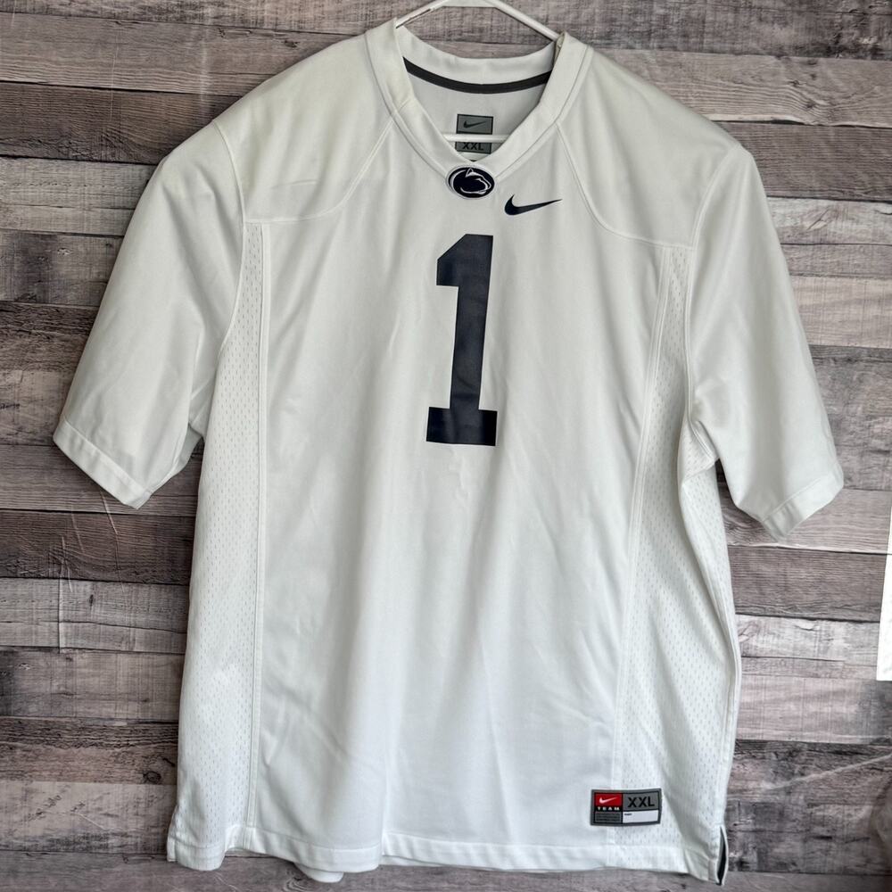 Penn State Nittany Lions Nike Football Jersey #1 Mens 2XL White White Out